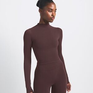 SKIMS x Nike Brown Long Sleeve Crop Top